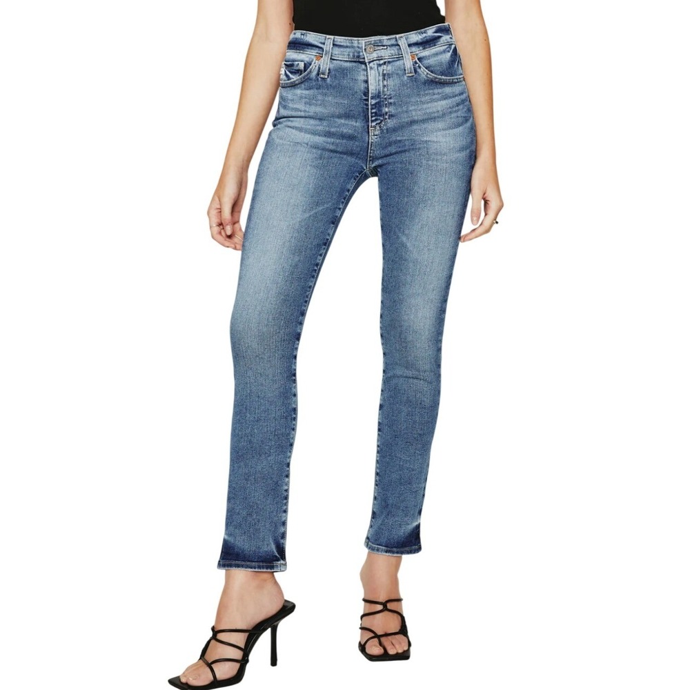 AG Adriano Goldschmied‎ Mari High Rise Slim Straight Jeans Resort Blue Size 27